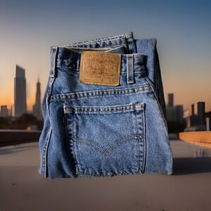 Y2K Levis 550 Jeans Women's 10 M Blue Relaxed Fit Tapered High Rise Ins 10/33